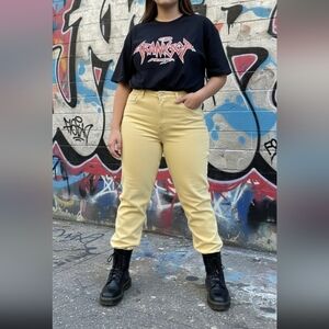 Gitano👖90’s Vintage Denim High Waist Jeans golden Yellow Womens 34/20W